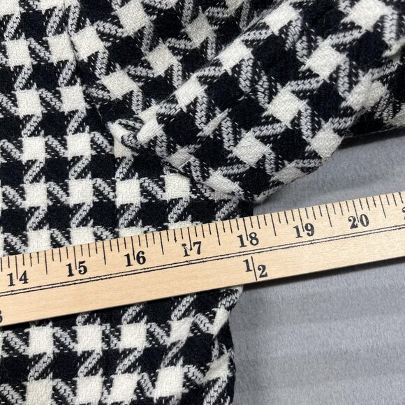 Kasper A.S.L. Blazer Womens 4 Black White Wool Houndstooth Stand Collar Cropped - Picture 6 of 10